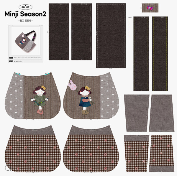 [Kit] Byhands DIY Digital Printed Panel Series - Little Girl Tote Bag (EYCD-24)