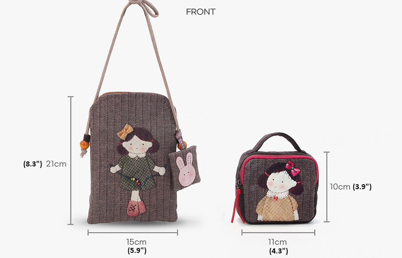 [Kit] Byhands DIY Digital Printed Panel Series - Little Girl Mini Pouch and Phone Bag (EYCD-25)