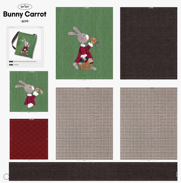 [Kit] Byhands DIY Digital Printed Panel Series - Bunny Carrot Shoulder Bag (EYCD-26)