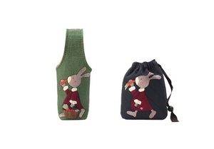 [Kit] Byhands DIY Digital Printed Panel Series - Bunny Carrot String Pouch & Tumbler Bag (EYCD-27)