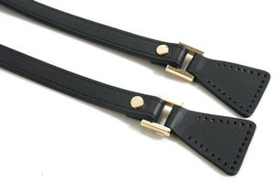 24.8" byhands Genuine Leather Adjustable Buckle Shoulder Bag Strap Gold Style Ring (32-6402)