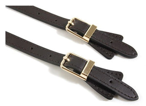 24.8" byhands Genuine Leather Adjustable Buckle Shoulder Bag Strap Gold Style Ring (32-6402)
