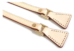 24.8" byhands Genuine Leather Adjustable Buckle Shoulder Bag Strap Gold Style Ring, Ivory (32-6402)