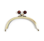 byhands Red Mini Wood Beads Metal Purse Frame Kiss Clasp Lock, 12 cm/4.7" (BF-W-12)