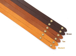 21.8" byhands 100% Genuine Leather Shoulder Bag Straps with Rivet, Brown (24-5501)