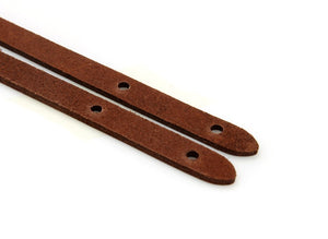 21.8" byhands 100% Genuine Leather Shoulder Bag Straps with Rivet, Brown (24-5501)