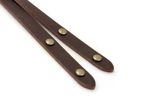 21.8" byhands 100% Genuine Leather Shoulder Bag Straps with Rivet, Brown (24-5501)