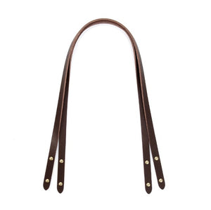 21.8" byhands 100% Genuine Leather Shoulder Bag Straps with Rivet, Brown (24-5501)