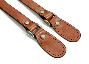 23.8" byhands Genuine Leather Tan Purse Handles, Shoulder Bag Straps, Embossed Pattern (30-6001)