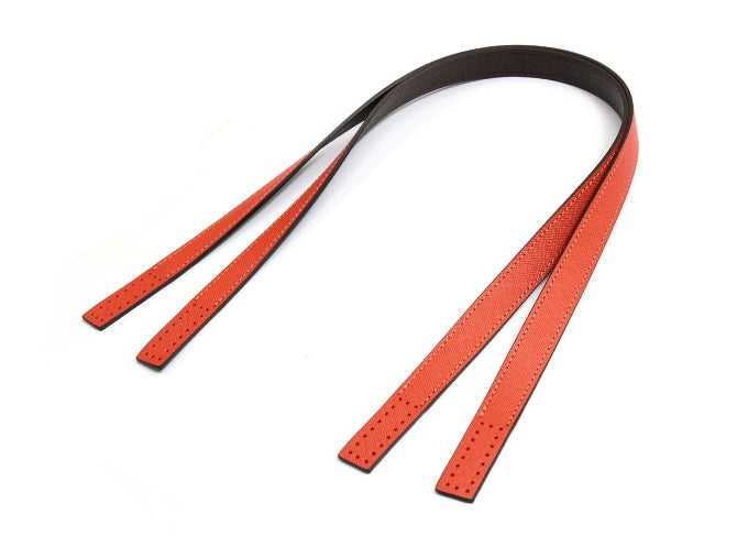 24” byhands Boston Series Saffiano Pattern Genuine Leather Purse Handles, Shoulder Bag Strap, Orange Aid (30-6102)