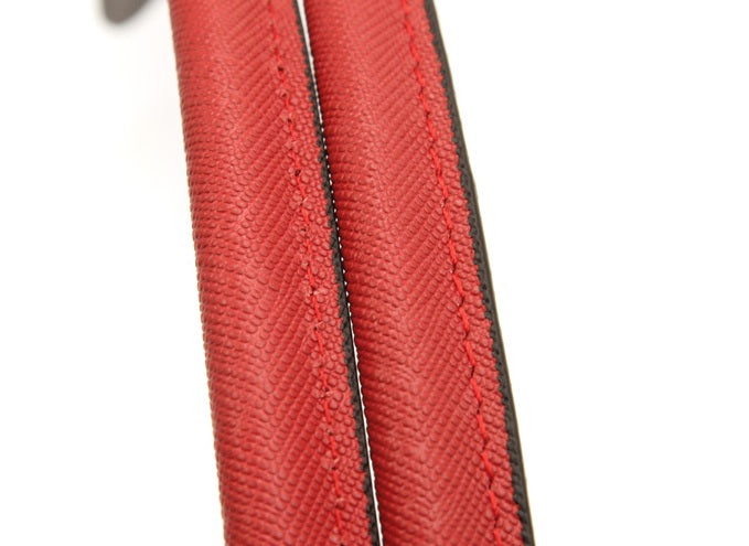 17" byhands Premium Saffiano Pattern Genuine Leather Tote Bag Handles (32-4603)