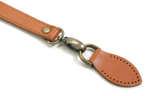 24" byhands Genuine Leather Shoulder Bag Strap, Bronze Style Ring, Camel (32-6103)