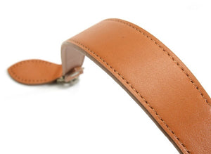 24" byhands Genuine Leather Shoulder Bag Strap, Bronze Style Ring, Camel (32-6103)