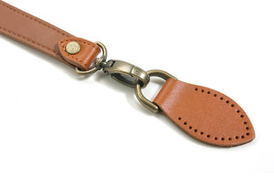 24" byhands Genuine Leather Shoulder Bag Strap, Bronze Style Ring, Camel (32-6103)