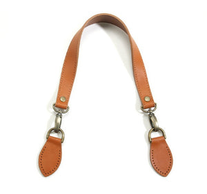 24" byhands Genuine Leather Shoulder Bag Strap, Bronze Style Ring, Camel (32-6103)