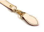 24" byhands Genuine Leather Ivory Shoulder Bag Strap, Gold Style Ring (32-6103)