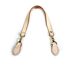 24" byhands Genuine Leather Ivory Shoulder Bag Strap, Gold Style Ring (32-6103)