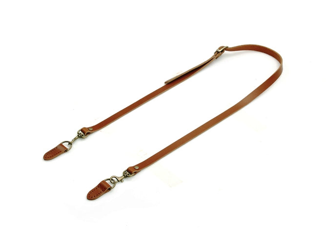 44" ~ 47.7" byhands Genuine Leather Adjustable Crossbody Bag Strap with Leather Tab (40-1150)