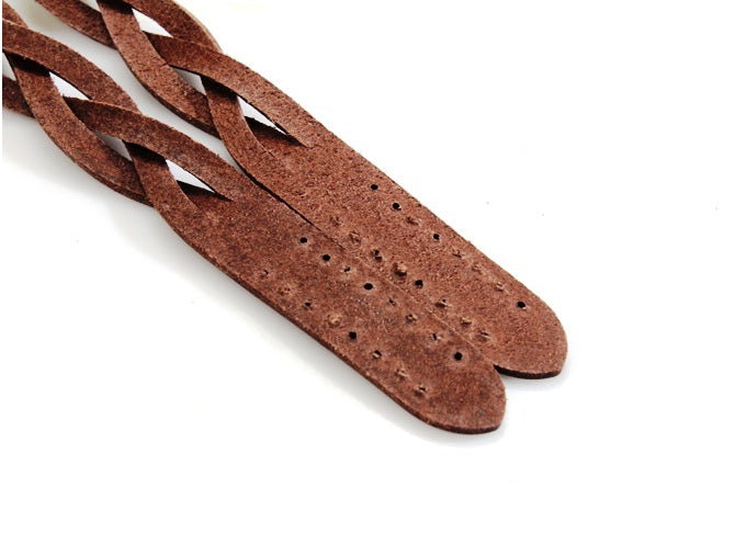 24.9" byhands 100% Genuine Leather Braid Style Shoulder Bag Straps, Purse Handles (40-6301)