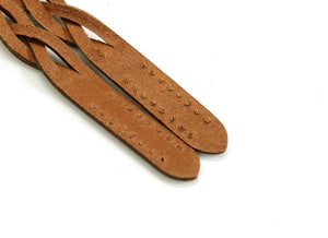 24.9" byhands Genuine Leather Braid Style Shoulder Bag Straps, Purse Handles, Tan (40-6301)