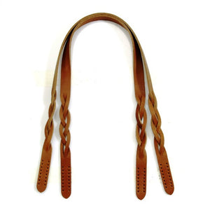 24.9" byhands Genuine Leather Braid Style Shoulder Bag Straps, Purse Handles, Tan (40-6301)