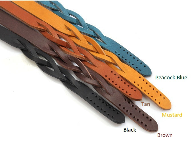24.9" byhands 100% Genuine Leather Braid Style Shoulder Bag Straps, Purse Handles (40-6301)