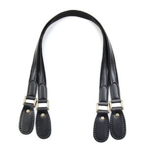 25" byhands Webbing Strap with Synthetic Leather Purse Handles, Shoulder Bag Straps (40-6435)