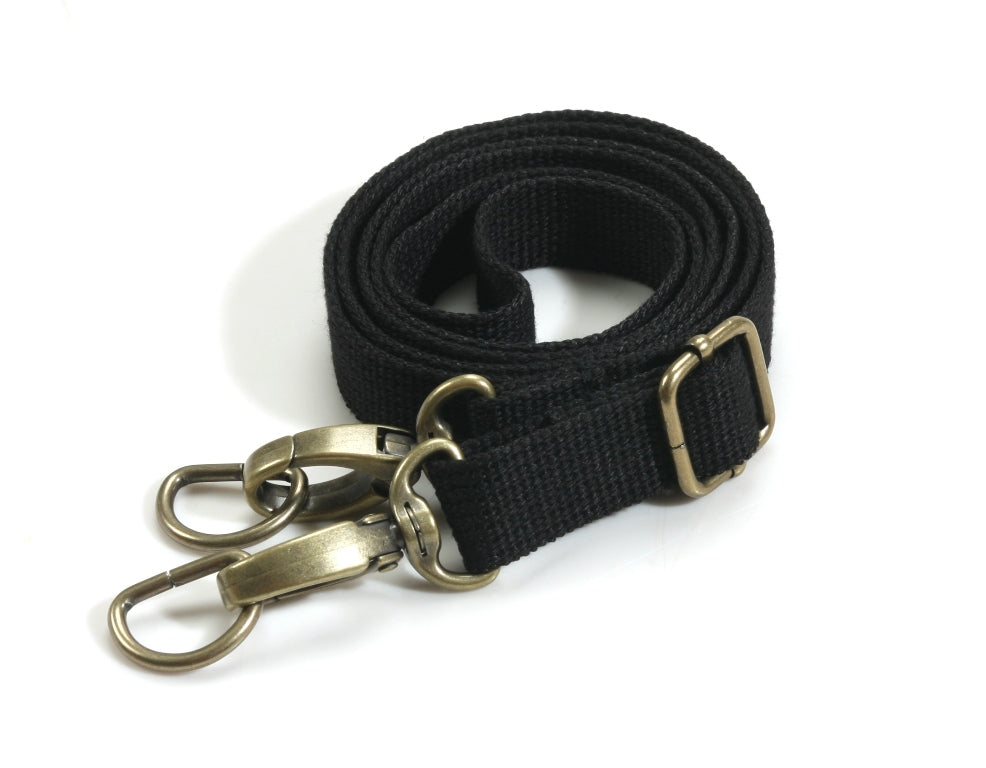 28.7" ~ 51.6" byhands Adjustable Webbing Crossbody Bag Strap, Bronze Style Ring (44-1321)