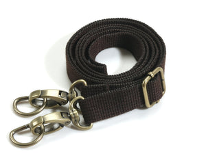 28.7" ~ 51.6" byhands Adjustable Webbing Crossbody Bag Strap, Bronze Style Ring (44-1321)