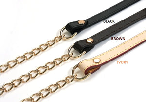 30 byhands Genuine Leather Shoulder Bag Strap, Metal Chain