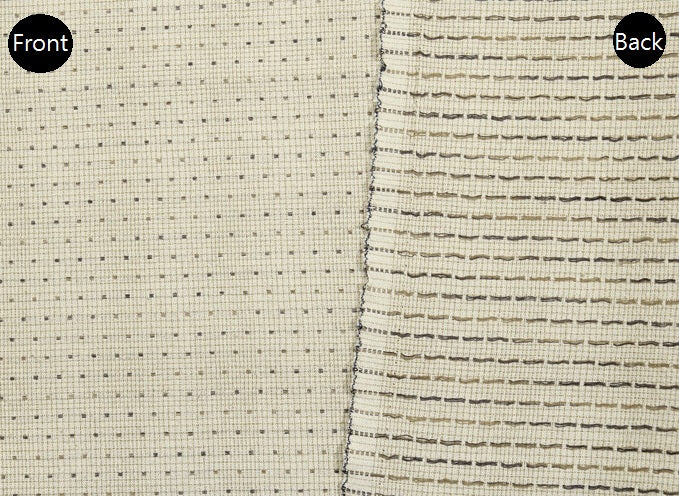 Yarn Dyed Fabric - Byhands 100% Cotton Classic Mini Dot Pattern Checkered Fabric, Vintage Natural (EY20064-E)
