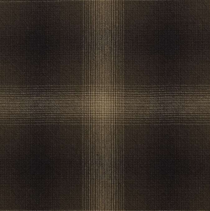 Yarn Dyed Fabric - Byhands Cotton Deep Gradation Checkered Pattern, Khaki Brown (EY20104-A)