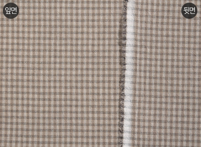 Yarn Dyed Fabric - Byhands 100% Cotton Harmony Series Checkered Pattern, Vintage Gray (EY20021-E)