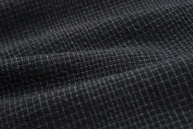 Korean Yarn Dyed Fabric - Byhands 100% Cotton Classic Wave Checkered Pattern, Black (EY20039-A)