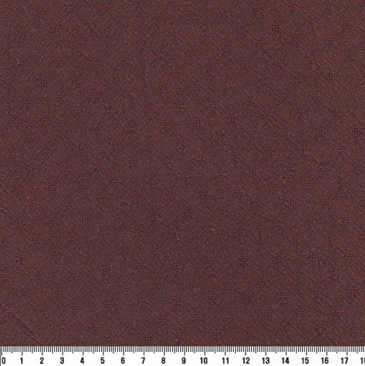 byhands 100% Cotton Yarn-dyed Fabric, Honey Waffle Style Checkered Pattern, Cloudy Deep Red (EY20053-F)