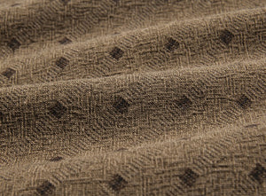 Yarn Dyed Fabric - Byhands Cotton Mini Square Light Series Checkered Pattern, Light Sepia (EY20074-C)