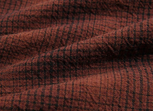 100% Cotton Yarn-Dyed Fabric, Tattersall Checkered Pattern, Red Orange (EY20080-A)