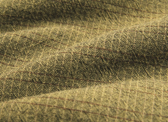 Korean Yarn Dyed Fabric - Byhands Cotton Yarn-Dyed Trend Mini Check Pattern, Mustard (EY20081-C)