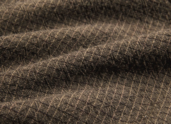 Yarn Dyed Fabric - Byhands Cotton Yarn-Dyed Trend Mini Check Pattern, Light Brown (EY20081-F)