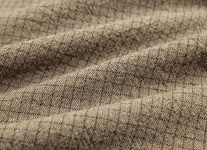 Korean Yarn Dyed Fabric - Byhands 100% Cotton, Trend Mini Check Pattern, Light Mocha (EY20081-I)