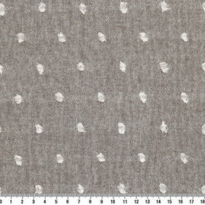 Yarn Dyed Fabric - Byhands Cotton Yarn-Dyed Fabric, Milk Dot Pattern Checkered Series Fabric, Sepia (EY20084-3)