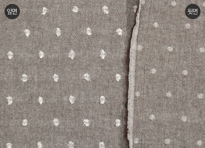 Yarn Dyed Fabric - Byhands Cotton Yarn-Dyed Fabric, Milk Dot Pattern Checkered Series Fabric, Sepia (EY20084-3)