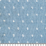 Korean Yarn Dyed Fabric - Byhands Cotton Yarn Dyed Fabric, Milk Dot Pattern Checkered Series Fabric, Sky Blue (EY20084-6)