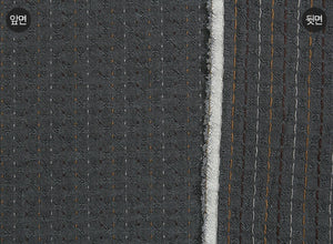 Korean Yarn Dyed Fabric - Byhands 100% Cotton Line Stitch Pattern, Turbulence (EY20089-A)