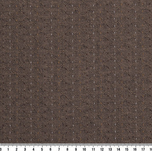 byhands 100% Cotton Yarn Dyed Fabric - Line Stitch Pattern, Taupe (EY20089-D)