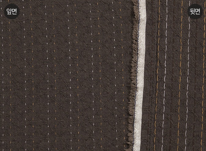 Korean Yarn Dyed Fabric - Byhands 100% Cotton Line Stitch Pattern, Eiffel Tower (EY20089-F)