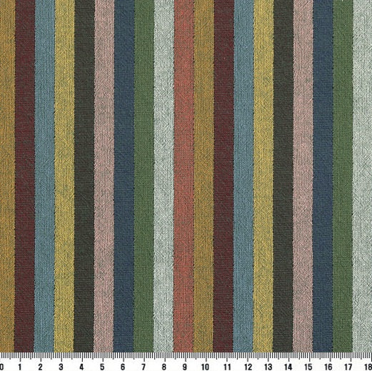 byhands 100% Cotton Yarn Dyed Fabric - Multi Stripe Pattern, Evergreen Tone (EY20091-D)