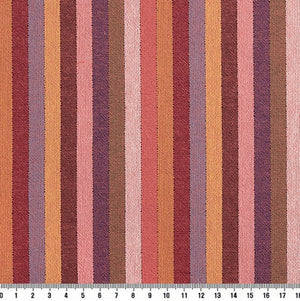 Yarn Dyed Fabric - Byhands 100% Cotton Multi Stripe Pattern, Cranberry Tone (EY20091-E)
