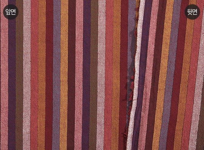 Yarn Dyed Fabric - Byhands 100% Cotton Multi Stripe Pattern, Ruby Wine Tone (EY20091-F)