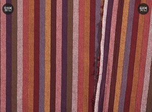 Yarn Dyed Fabric - Byhands 100% Cotton Multi Stripe Pattern, Ruby Wine Tone (EY20091-F)